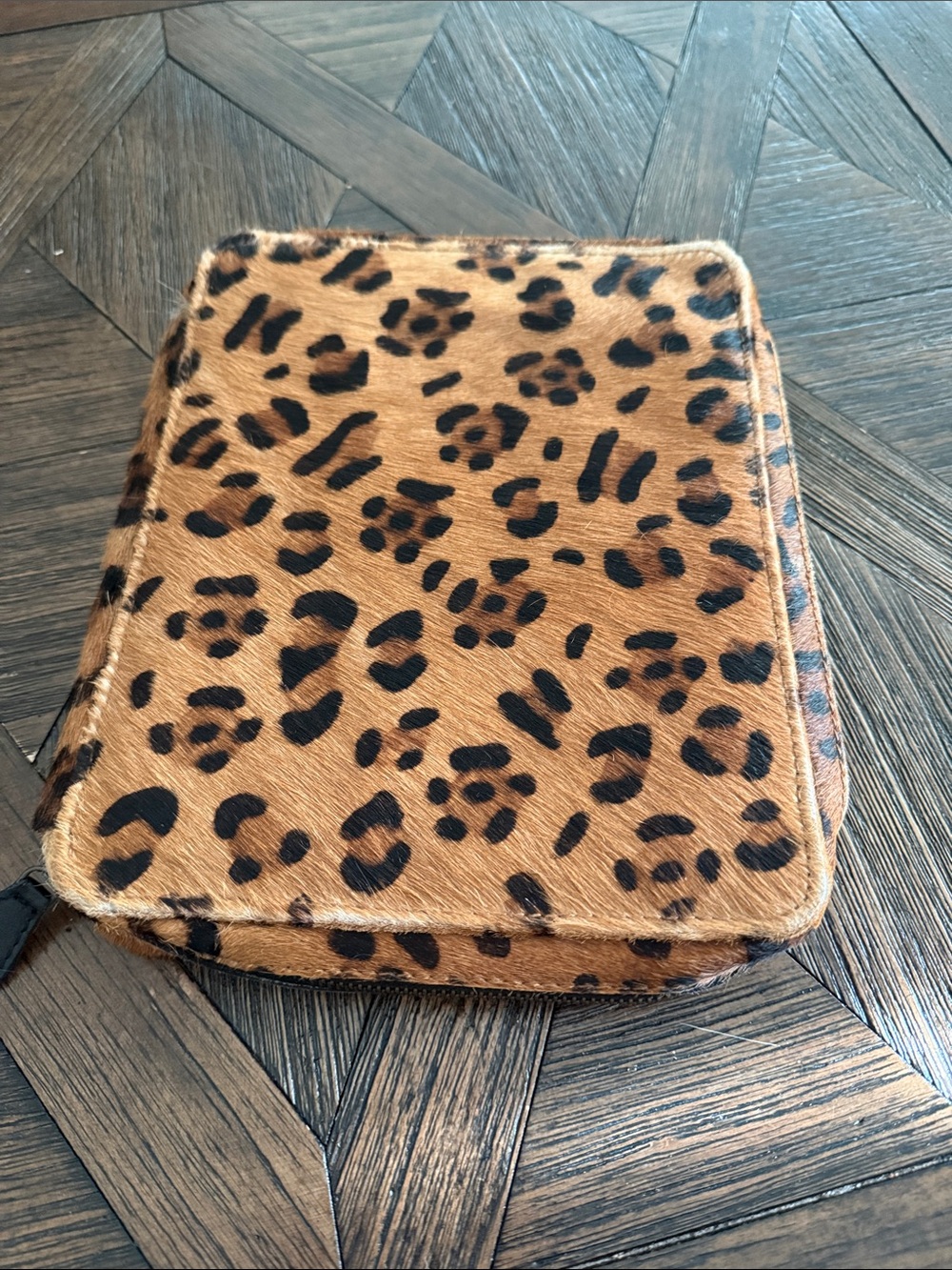 Pottery Barn Faux Leopard Jewelry Travel Case | Zippered Jewelry Organizer